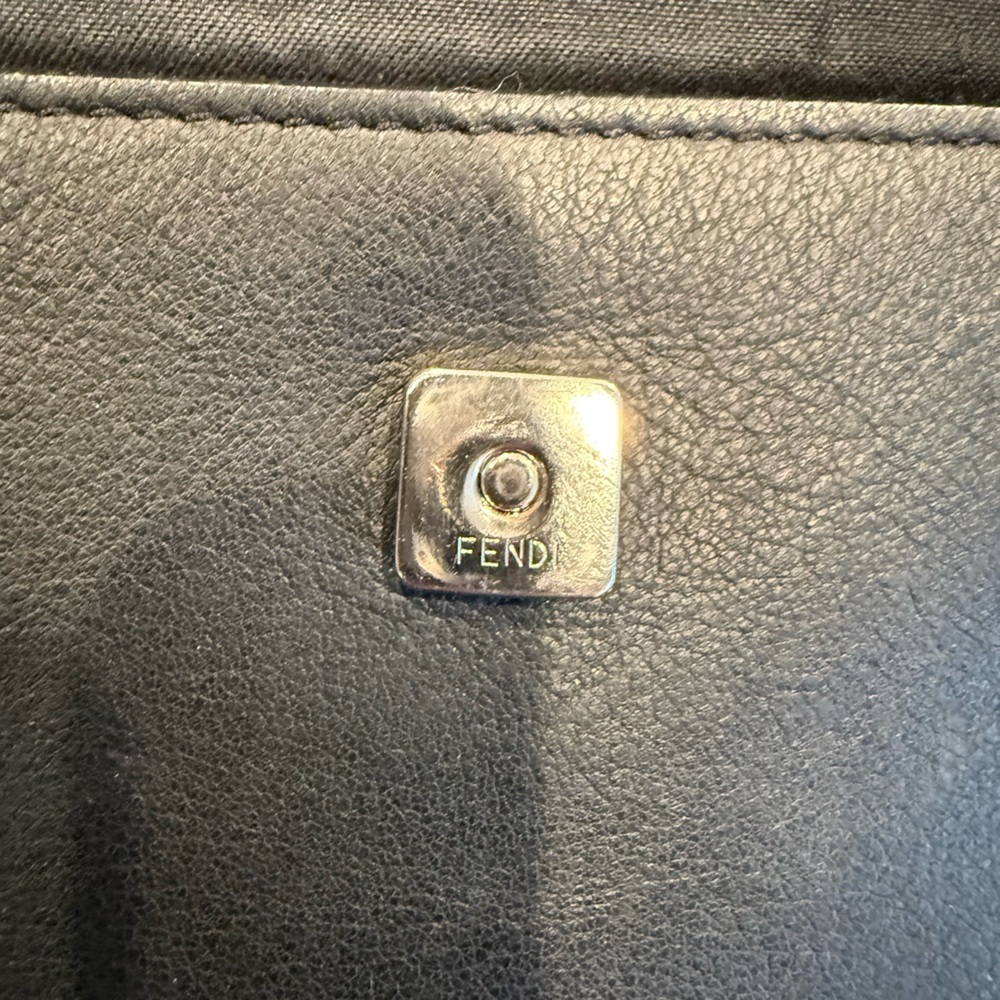 Fendi Vitello Dolce Studded Mini 2Jours Pouch Navy Multicolor Crossbody Clutch - Picture 5 of 16